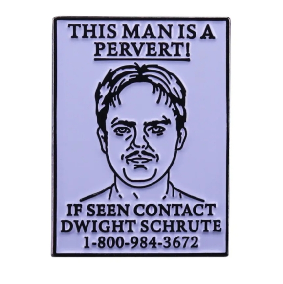 The Office Dwight Schrute Pervert Poster Collectors Enamel Pin - Picture 1 of 5